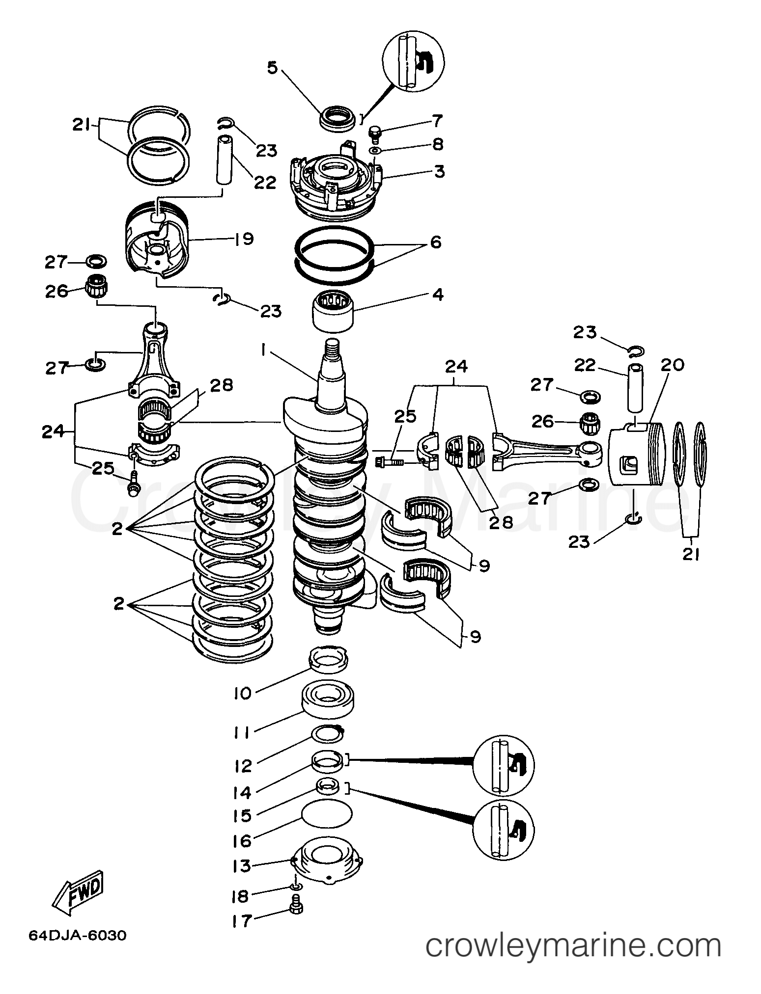 Yamaha Motors D150TLRW - CRANKSHAFT PISTON