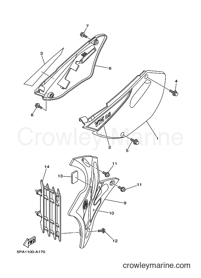 2002 Dirt Bike YZ85 - YZ85 (5PA1) [070] - SIDE COVER