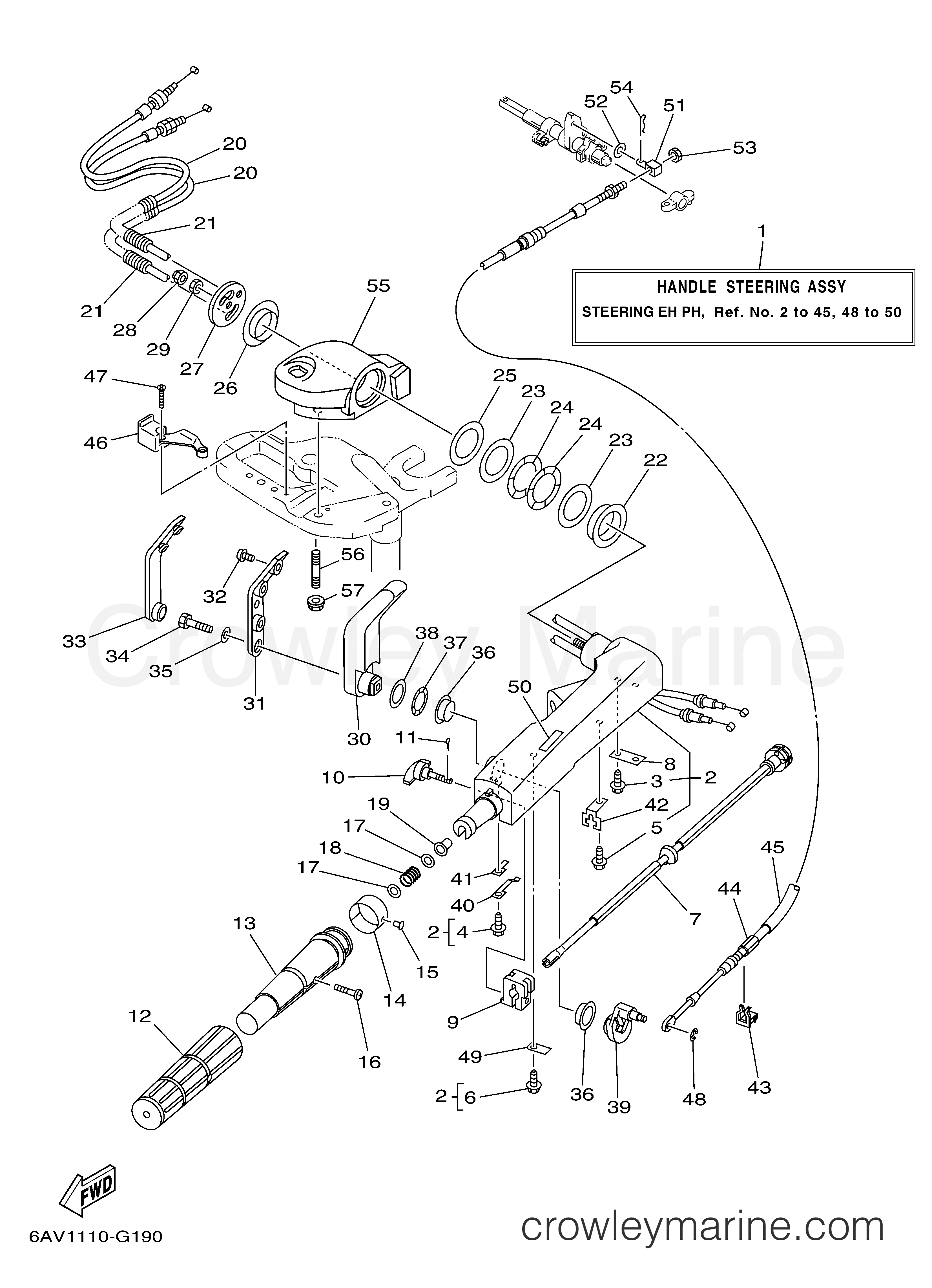 Yamaha Motors T9.9GEXH - STEERING EH/PH