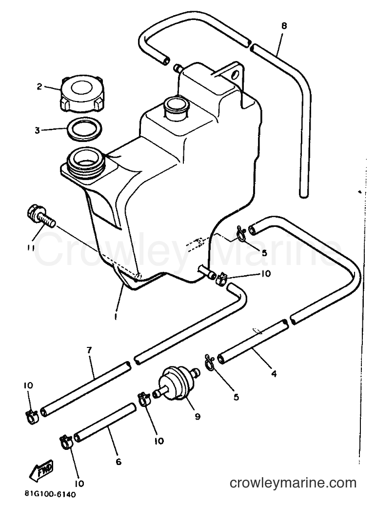 1990 Snowmobile SR540P - SR540P (87U1) [010] - OIL TANK