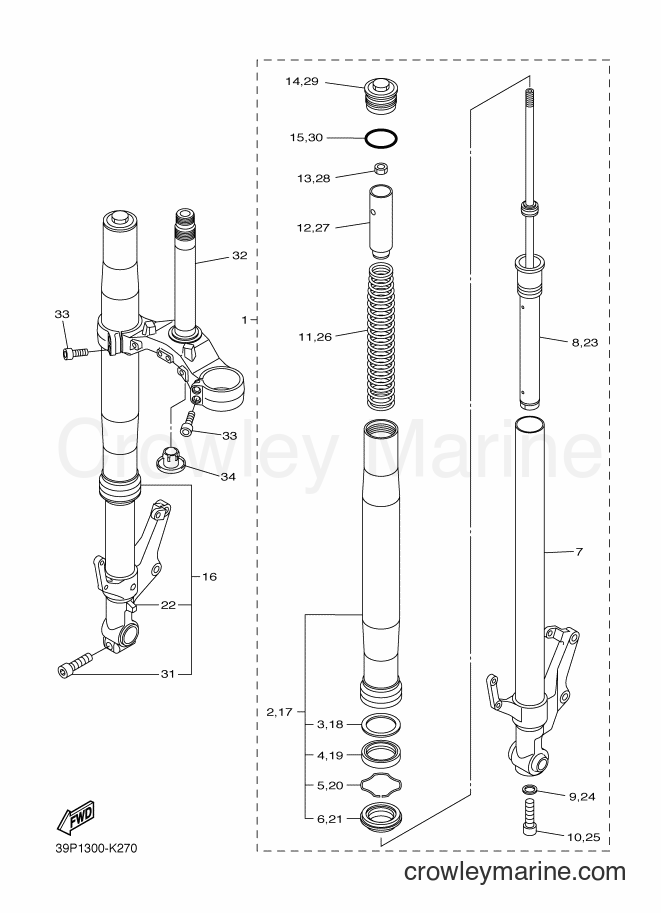 2012 Street Bike FZ8-SA - FZ8-SA (1BD2) [010] - FRONT FORK
