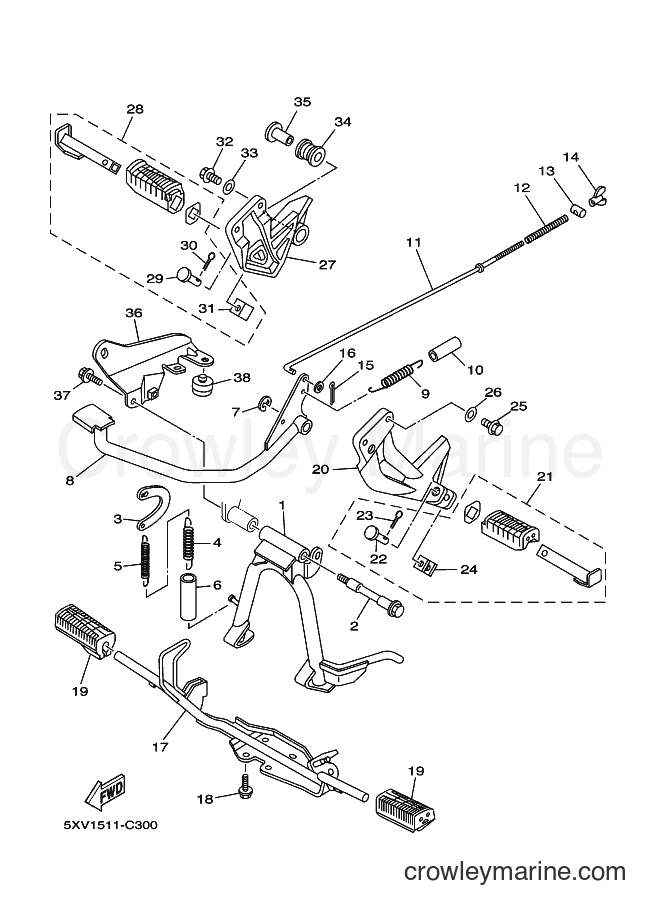 2005 Scooter T110 - T110 (5XV2) [010] - STAND & FOOTREST