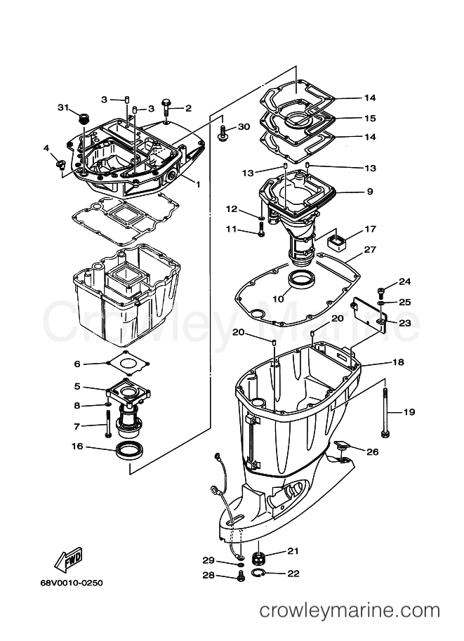 Yamaha Motors F115A (68V1) [060] - UPPER CASING