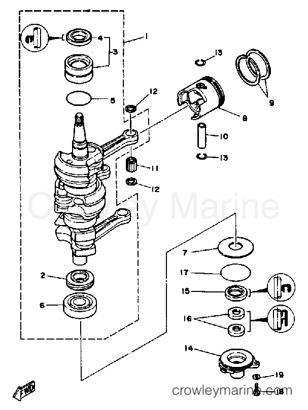 Yamaha Motors 30ESRQ - CRANK PISTON