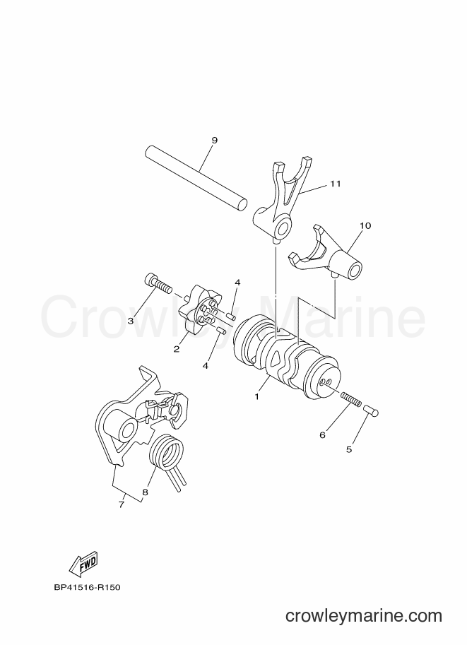 Yamaha Motors T115C-5 (BP41) [010] - SHIFT CAM & FORK