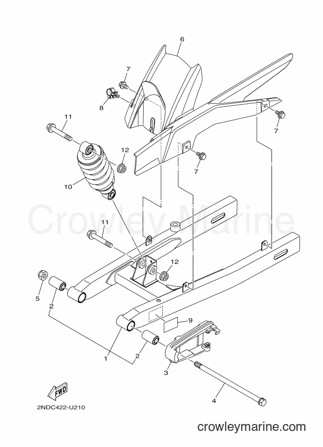 2019 Scooter T150 - T150 (2NDC) [010] - REAR ARM & SUSPENSION