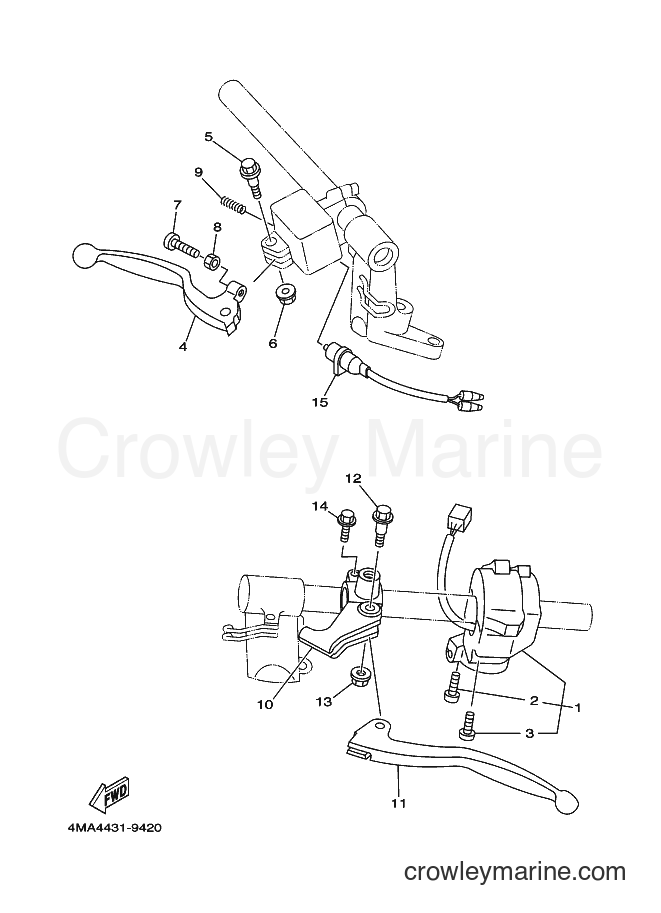 2000 Street Bike V120JR-S - V120JR-S (4MA5) [010] - HANDLE SWITCH & LEVER