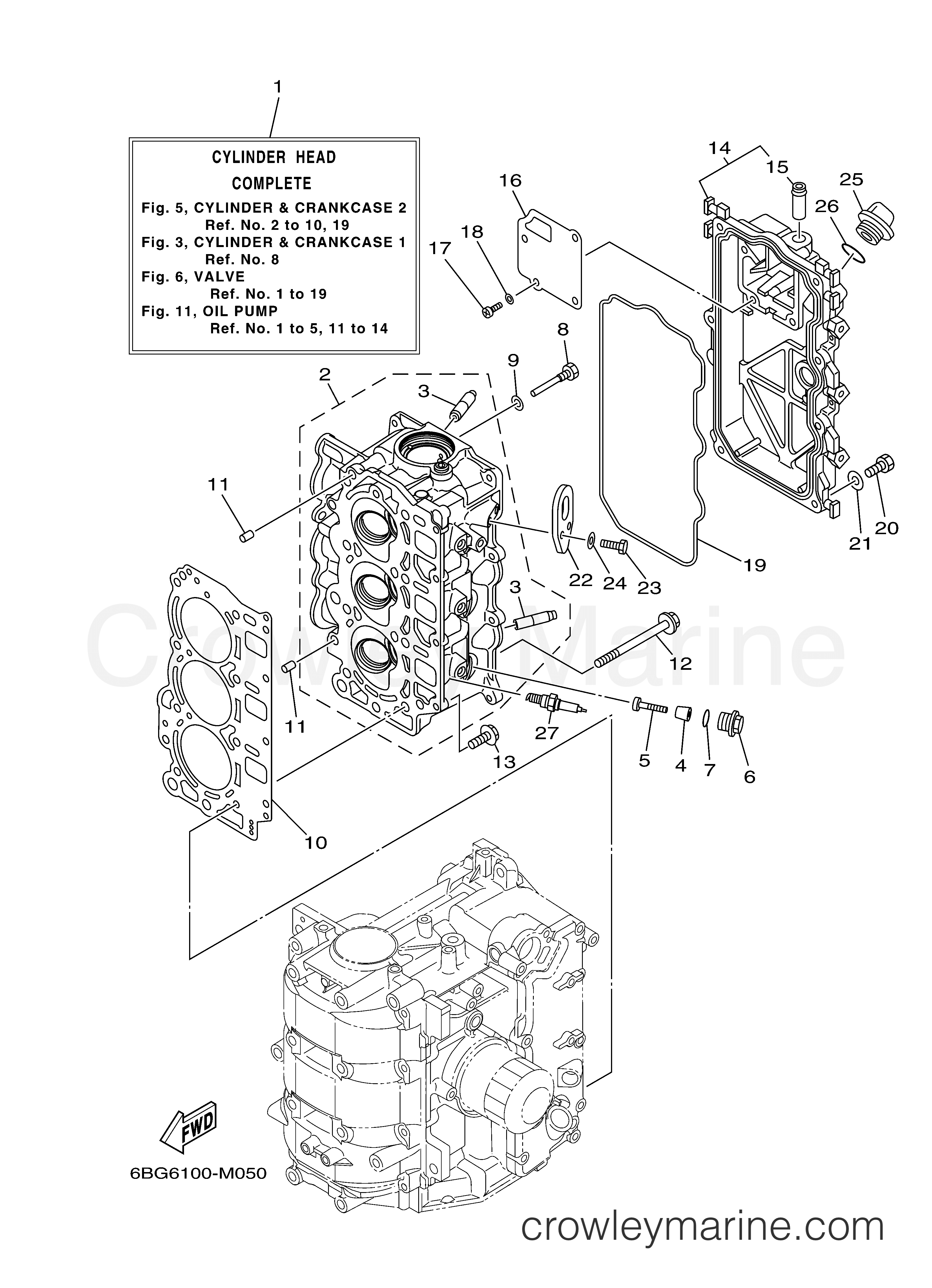 Yamaha Motors F40JEA - CYLINDER CRANKCASE 2