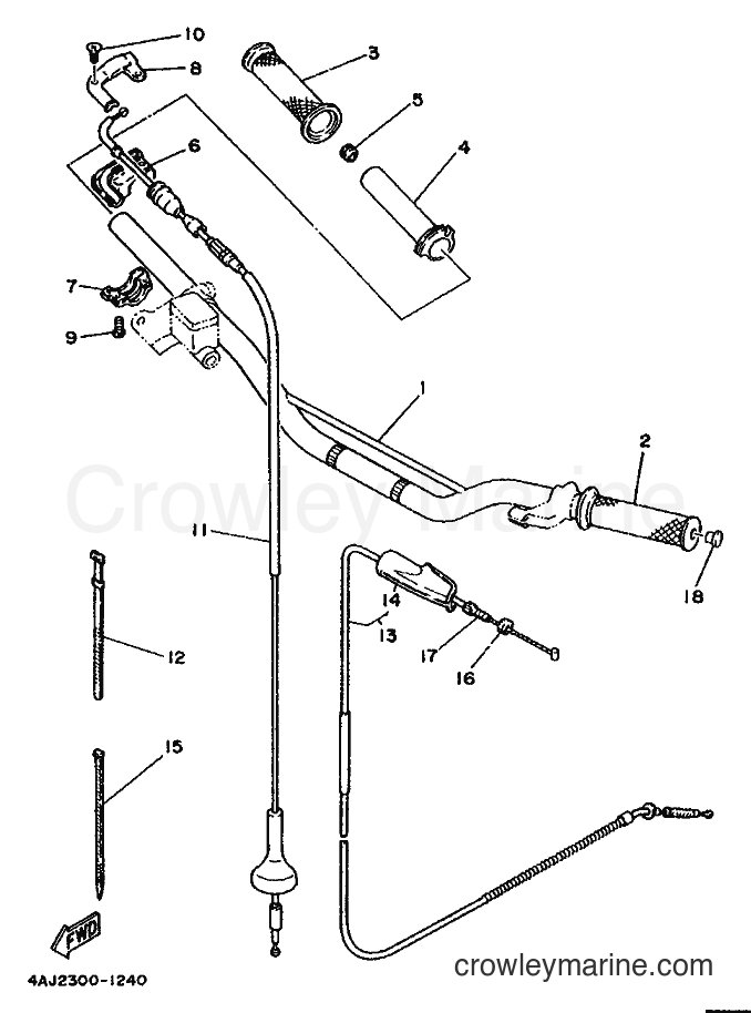 1991 Dirt Bike TY250R - TY250R (4AJ2) [999] - STEERING HANDLE & CABLE