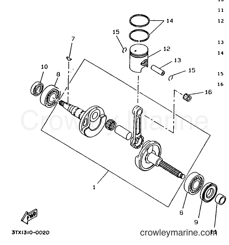 1992 Scooter CW50 - CW50 (3VL2) [999] - CRANKSHAFT & PISTON