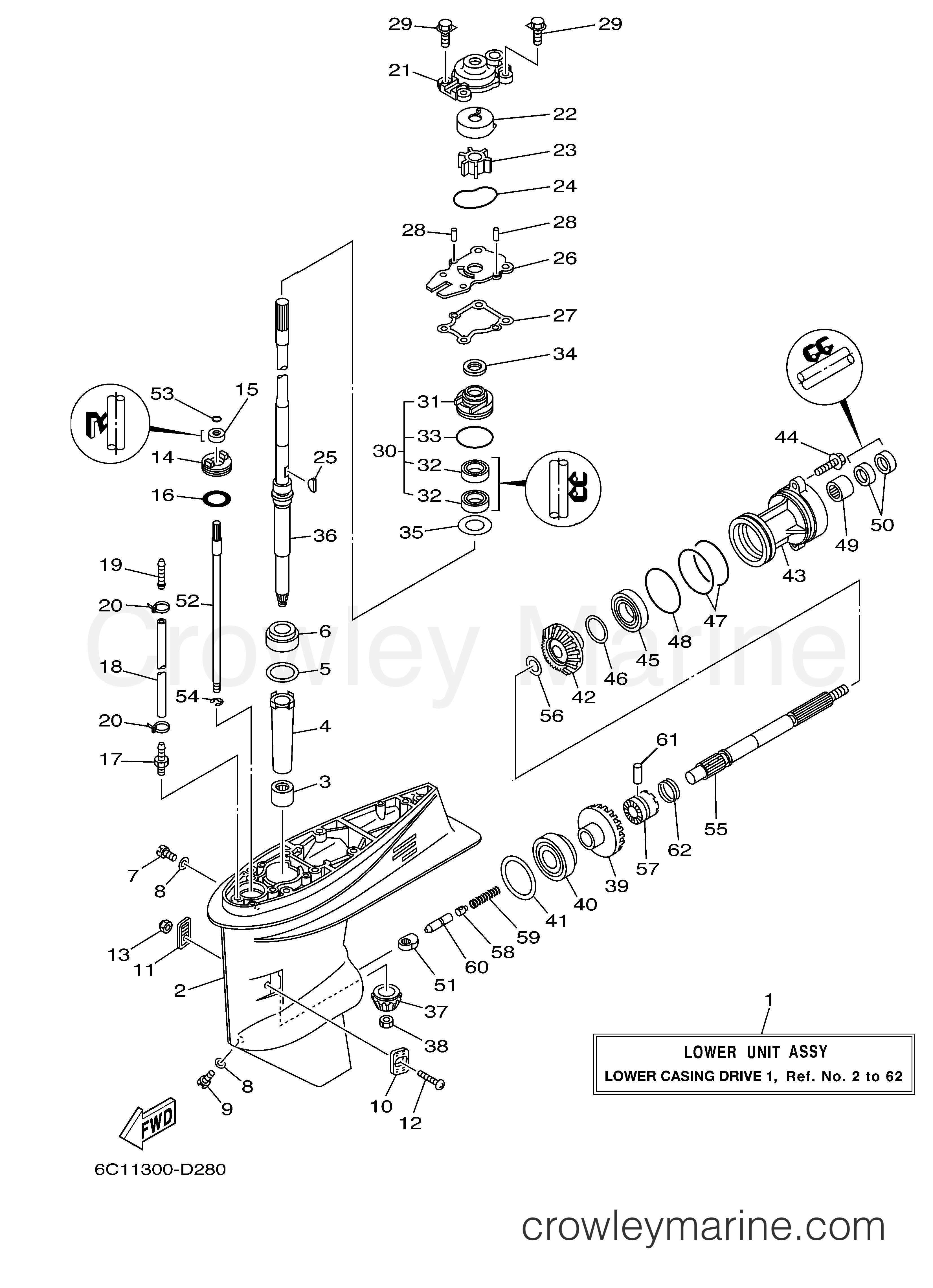 Yamaha Motors F60TJR - LOWER CASING DRIVE 1