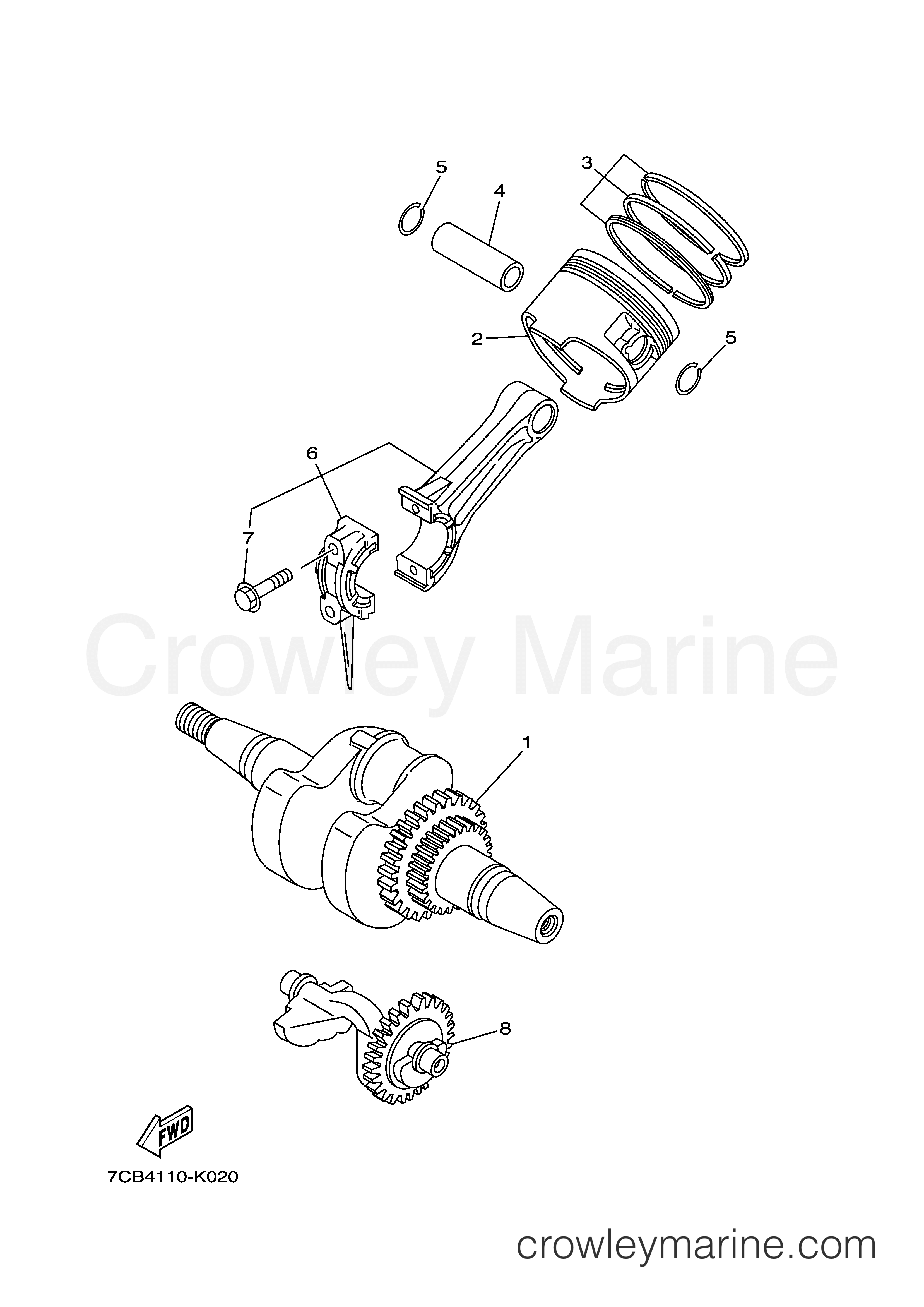 Yamaha Motors EF4000DEM - CRANKSHAFT PISTON