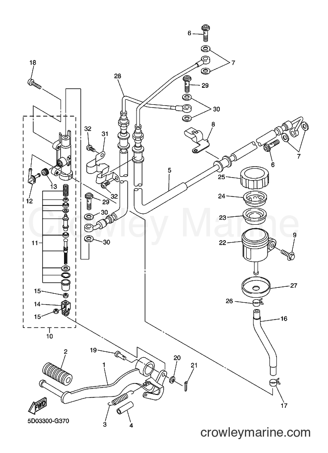 2012 Street Bike FZ1-SA - FZ1-SA (5D0F) [030] - REAR MASTER CYLINDER