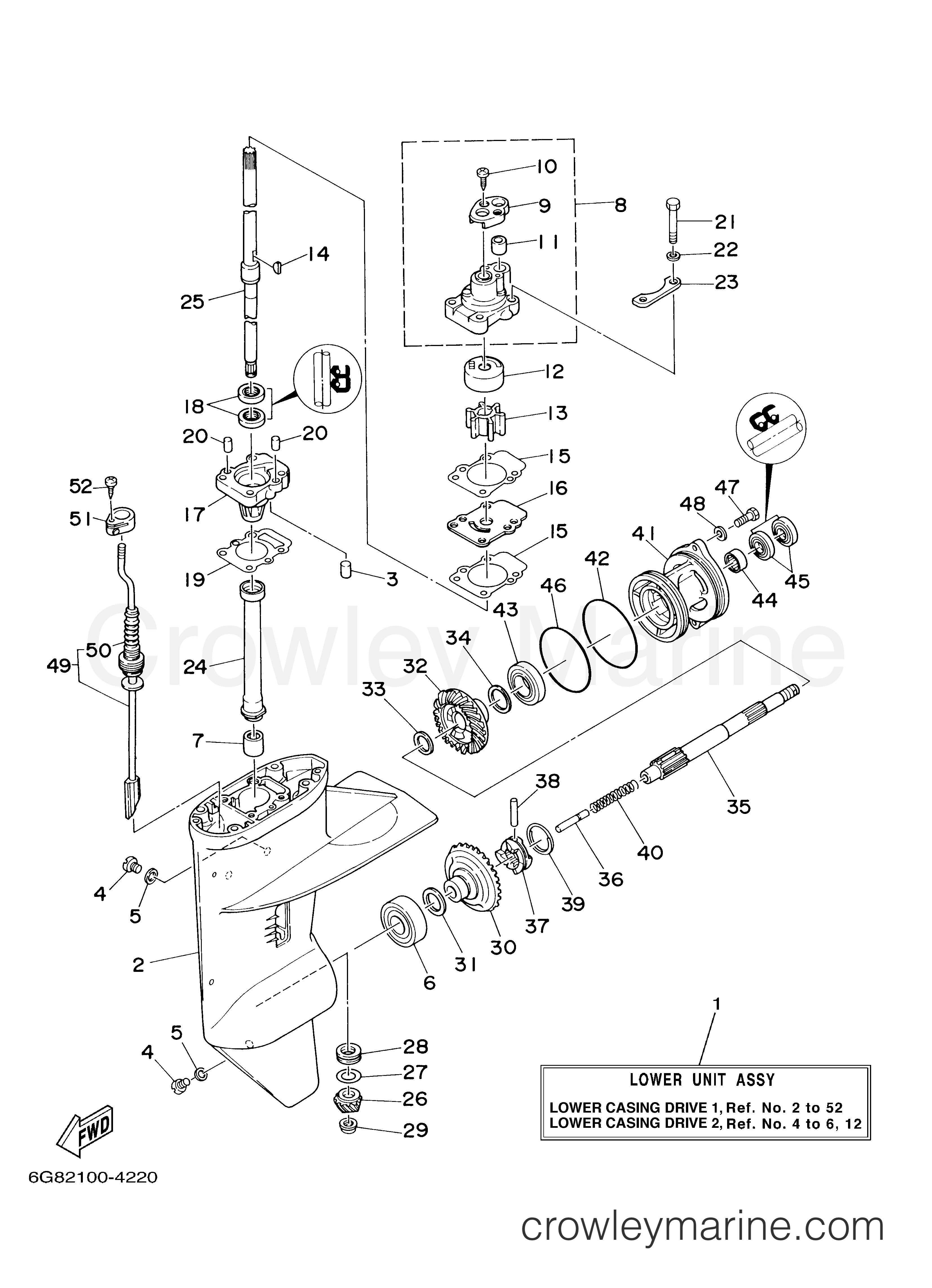 Yamaha Motors T9.9ELRD - LOWER CASING DRIVE 1