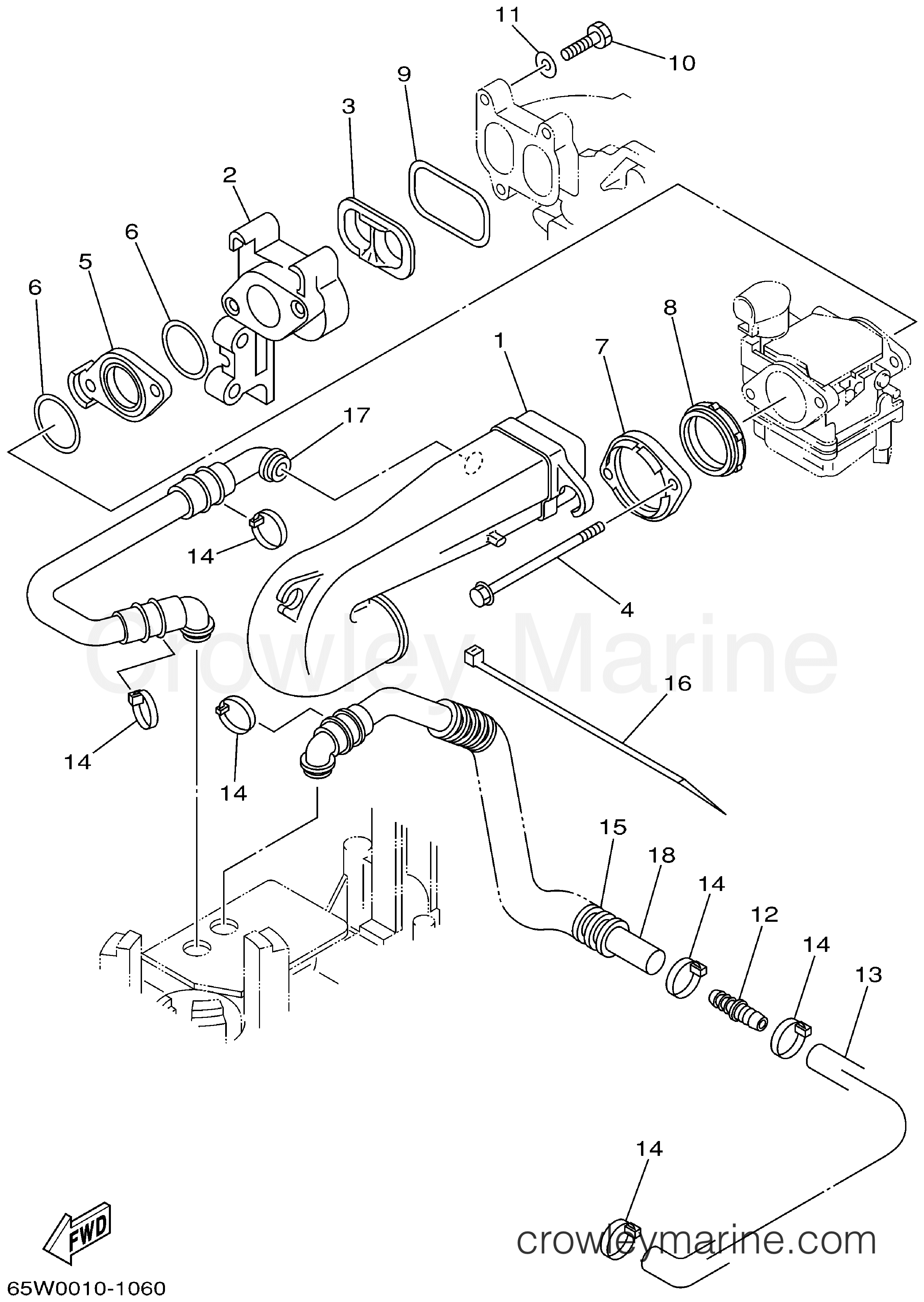 Yamaha Motors F25MLHA - INTAKE