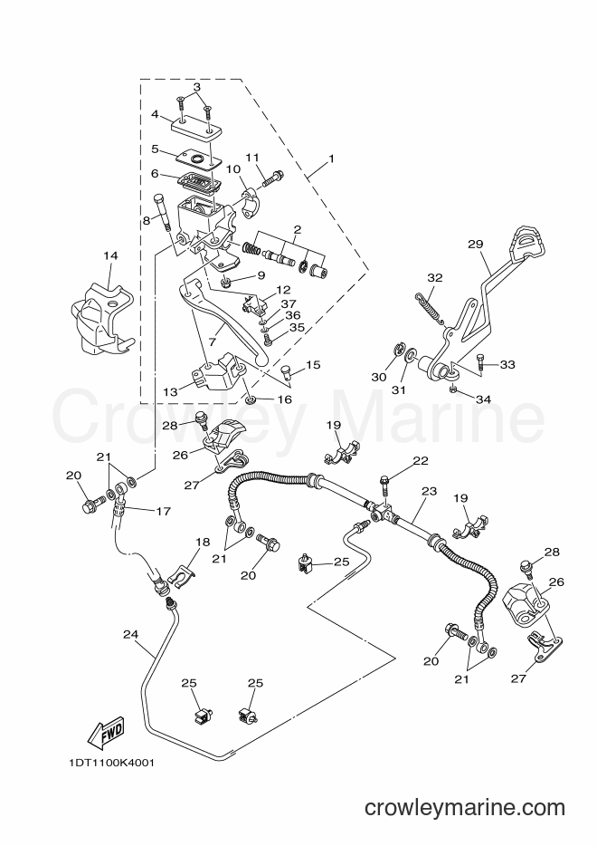 2011 ATV YFM700FWAD - YFM700FWAD (1DT6) [010] - REAR MASTER CYLINDER