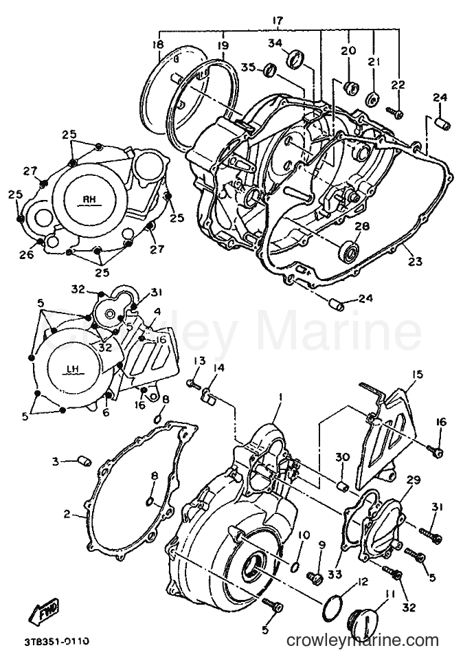 1991 Dirt Bike XT500E - XT500E (3WS2) [999] - CRANKCASE COVER 1
