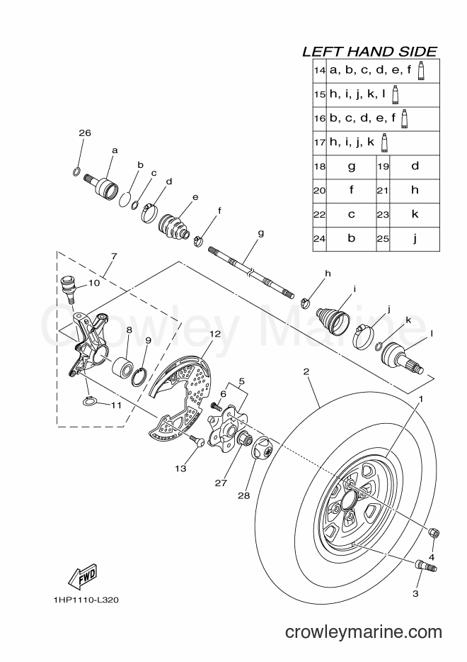 2012 ATV YFM700FWAD - YFM700FWAD (1HP7) [010] - FRONT WHEEL