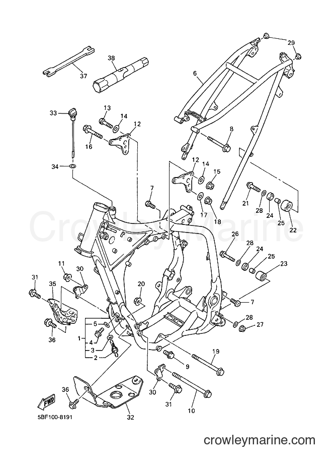 1998 Dirt Bike WR400F - WR400F (5BF2) [050] - FRAME