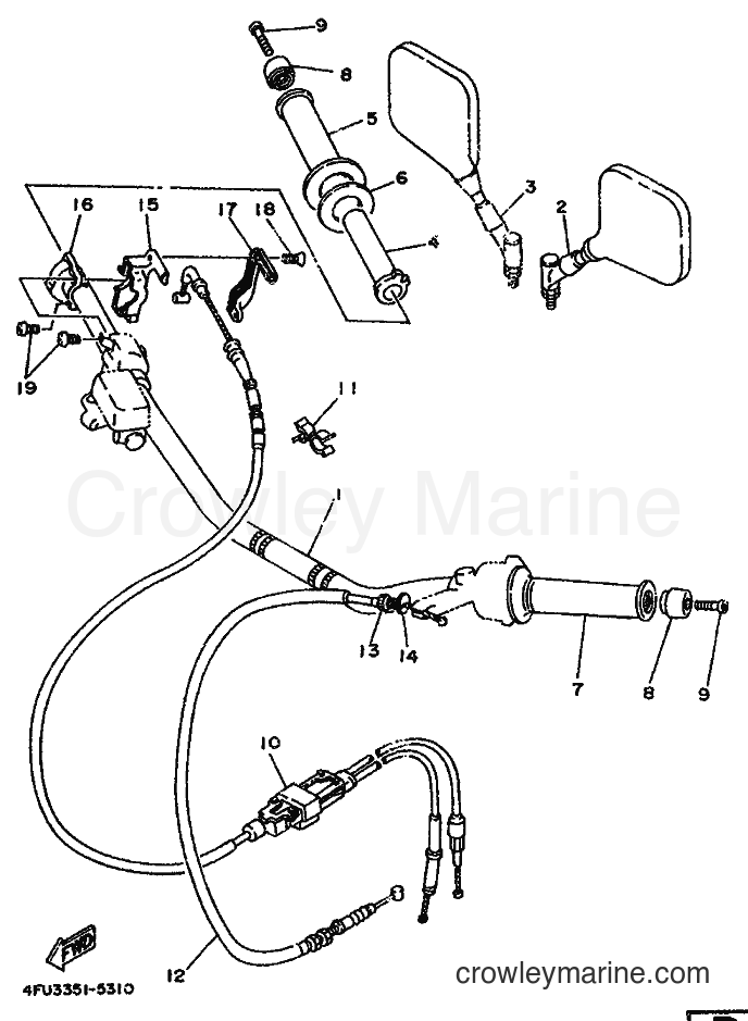 1995 Dirt Bike TDR125 - TDR125 (4FU3) [999] - STEERING HANDLE & CABLE
