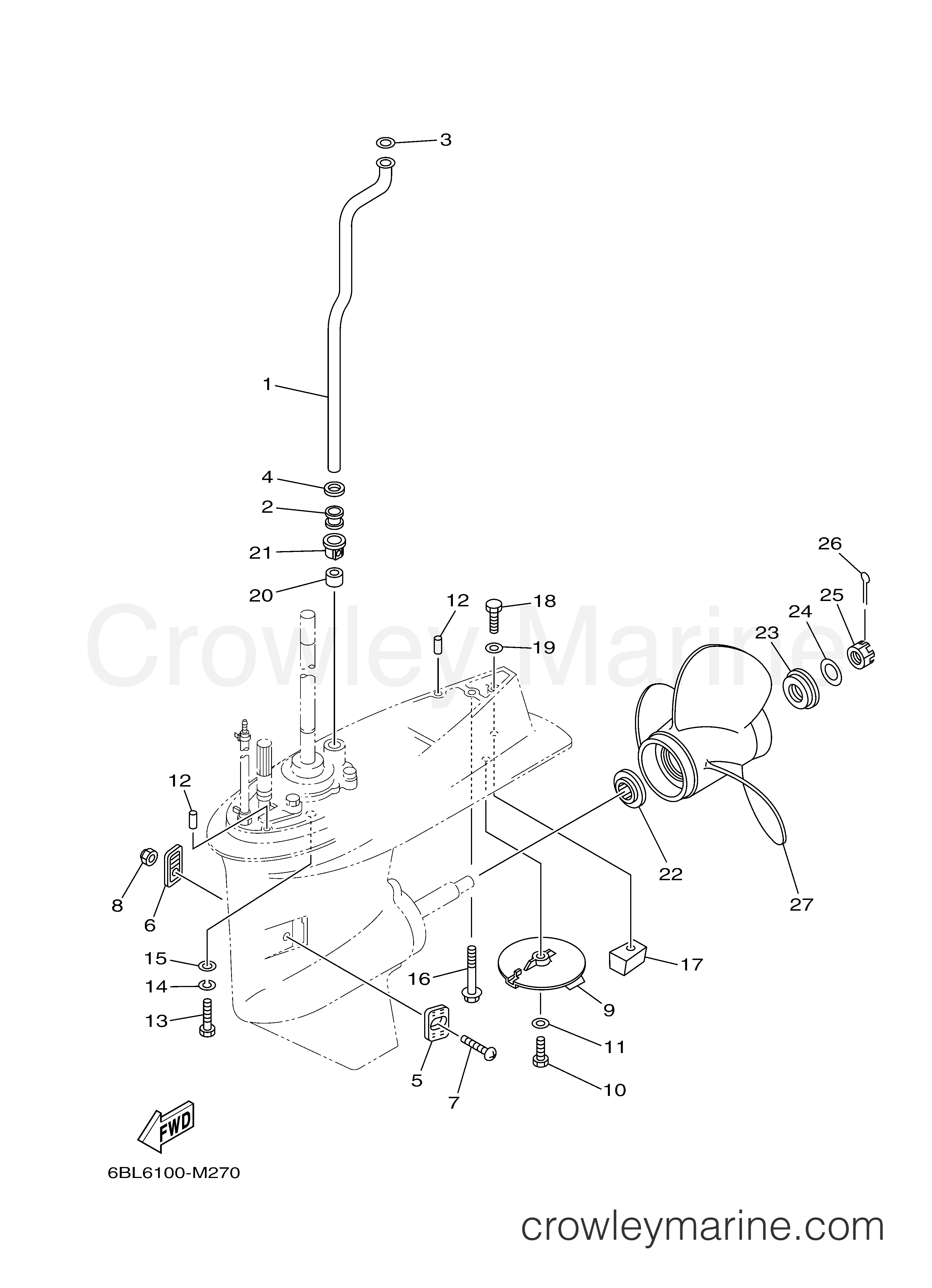 Yamaha Motors T25LA - LOWER CASING DRIVE 2