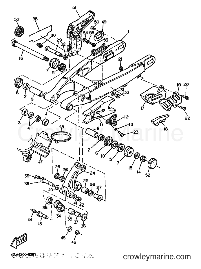1996 Dirt Bike TT600E - TT600E (4GV4) [999] - REAR ARM