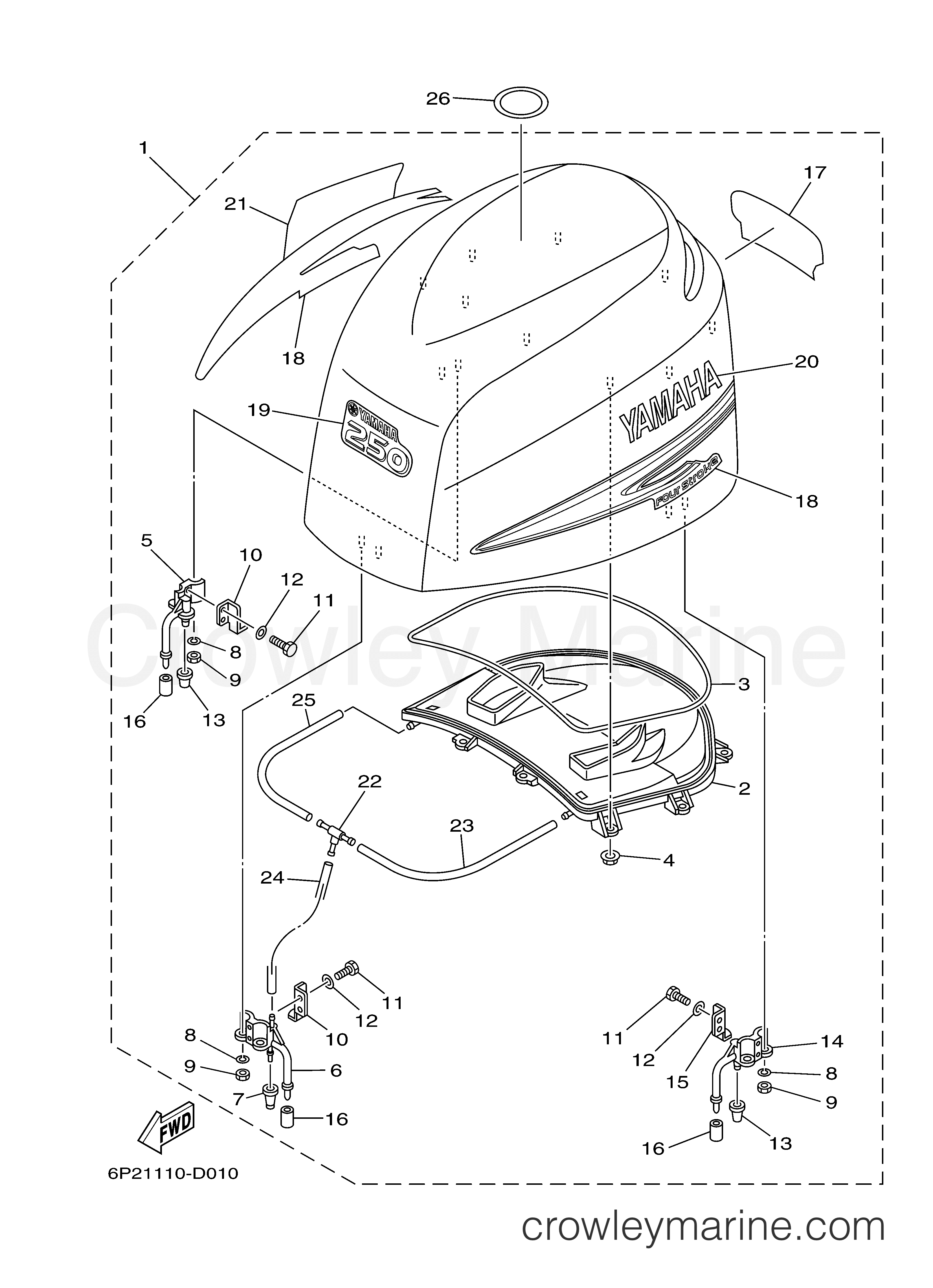 Yamaha Motors LF250TXRD - TOP COWLING