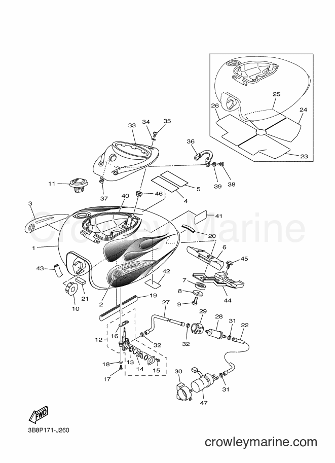2010 Cruiser XVS1100 - XVS1100 (3B8P) [010] - FUEL TANK