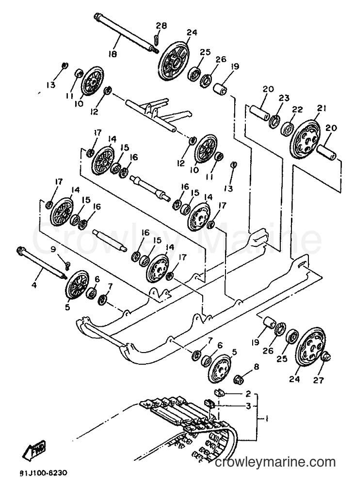 1988 Snowmobile PZ480 - PZ480 (83V0) [010] - TRACK SUSPENSION 1