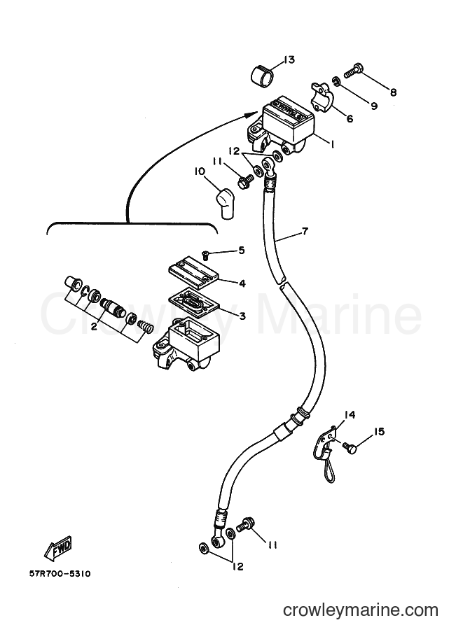 1988 Dirt Bike XT350 - XT350 (55V0) [100] - FRONT MASTER CYLINDER