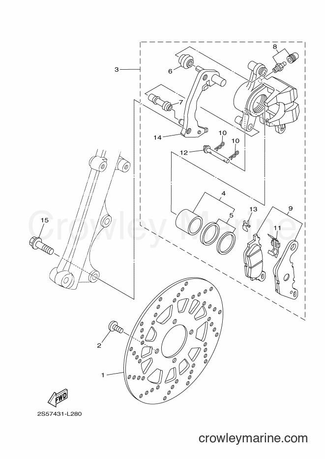 2012 Scooter T135F - T135F (2S57) [010] - FRONT BRAKE CALIPER