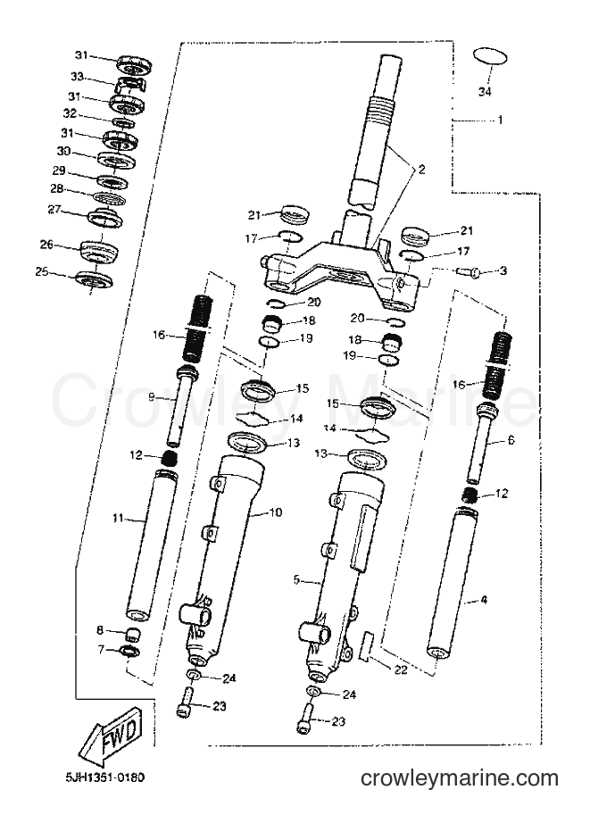 2000 Scooter EW50 - EW50 (5JH1) [040] - FRONT FORK