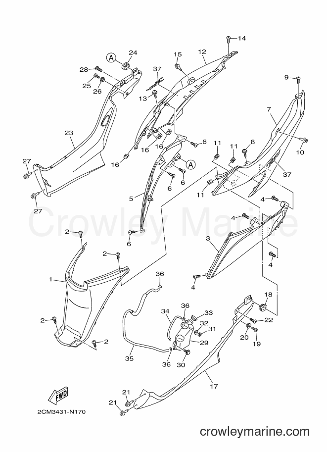 2015 Scooter MW125A - MW125A (2CM2) [010] - SIDE COVER