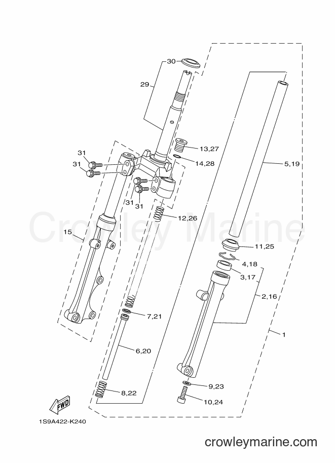 Yamaha Motors T135SEC (1S9A) [010] - FRONT FORK