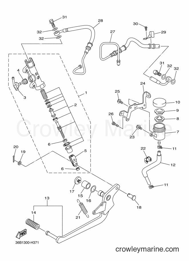 2013 Street Bike XJ6FA - XJ6FA (1DG3) [010] - REAR MASTER CYLINDER