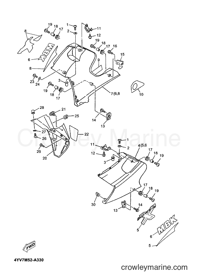 2002 Scooter TZR50 - TZR50 (4YV7) [010] - COWLING 2