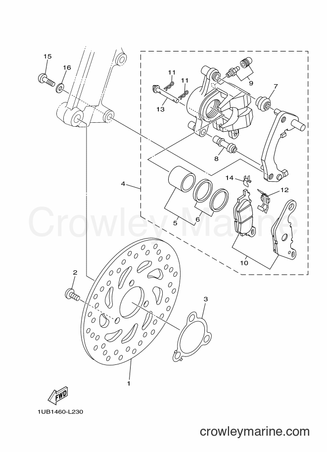Yamaha Motors AF115C (1UB5) [010] - FRONT BRAKE CALIPER