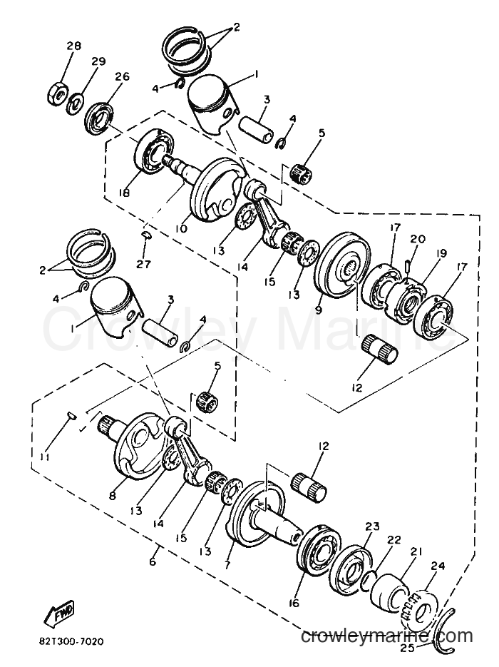 1987 Snowmobile ET340PL - ET340PL (83F) [999] - CRANKSHAFT & PISTON