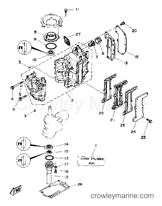 Yamaha Motors 6MLHQ - CRANKCASE CYLINDER