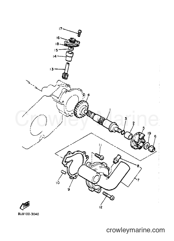 1988 Snowmobile VMX540 - VMX540 (83X0) [020] - WATER PUMP