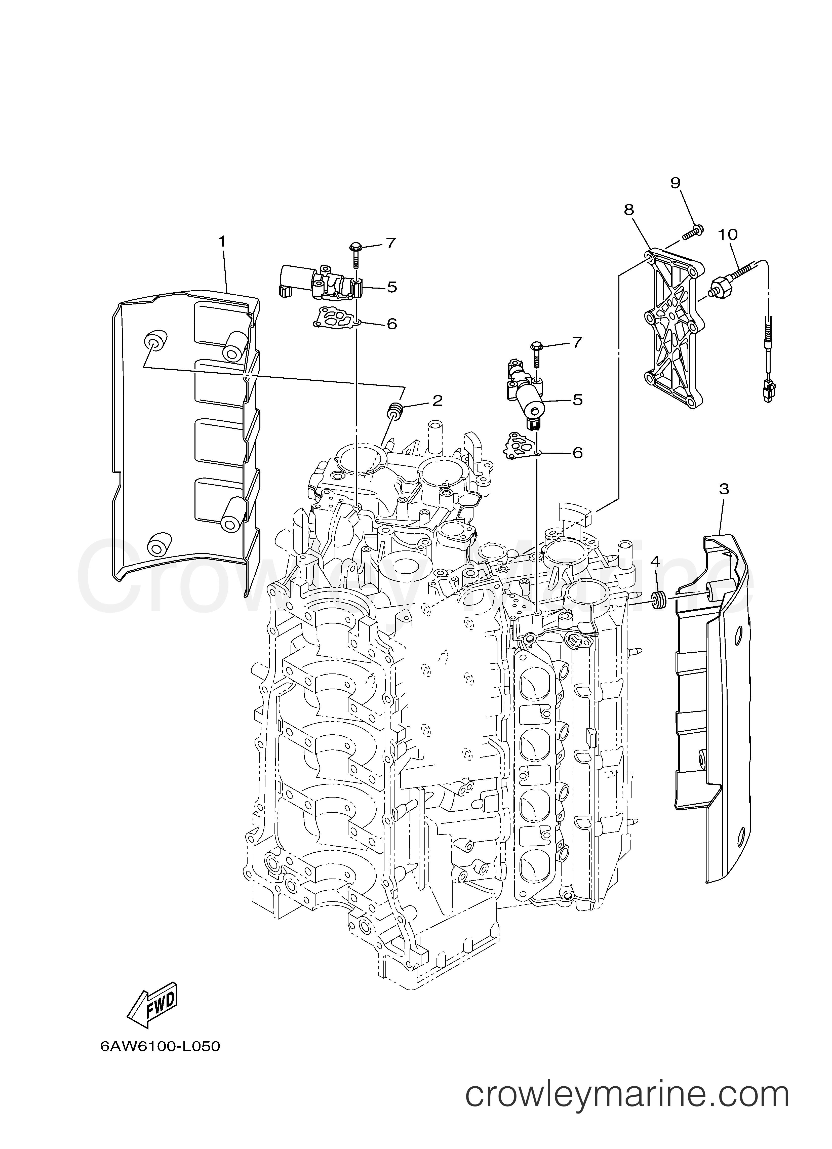 Yamaha Motors F350UCB - CYLINDER CRANKCASE 3