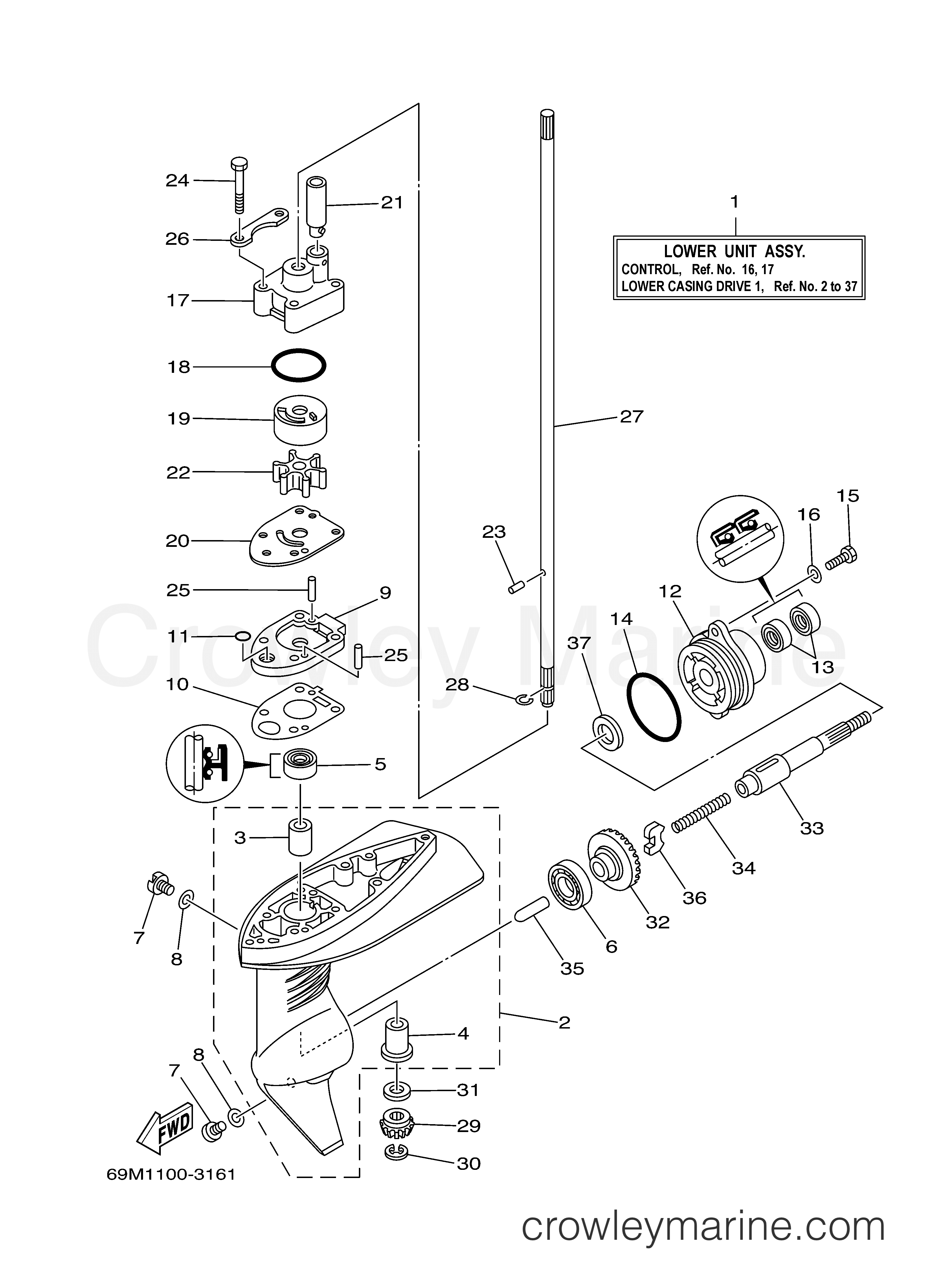 Yamaha Motors F2.5SMHA - LOWER CASING DRIVE 1