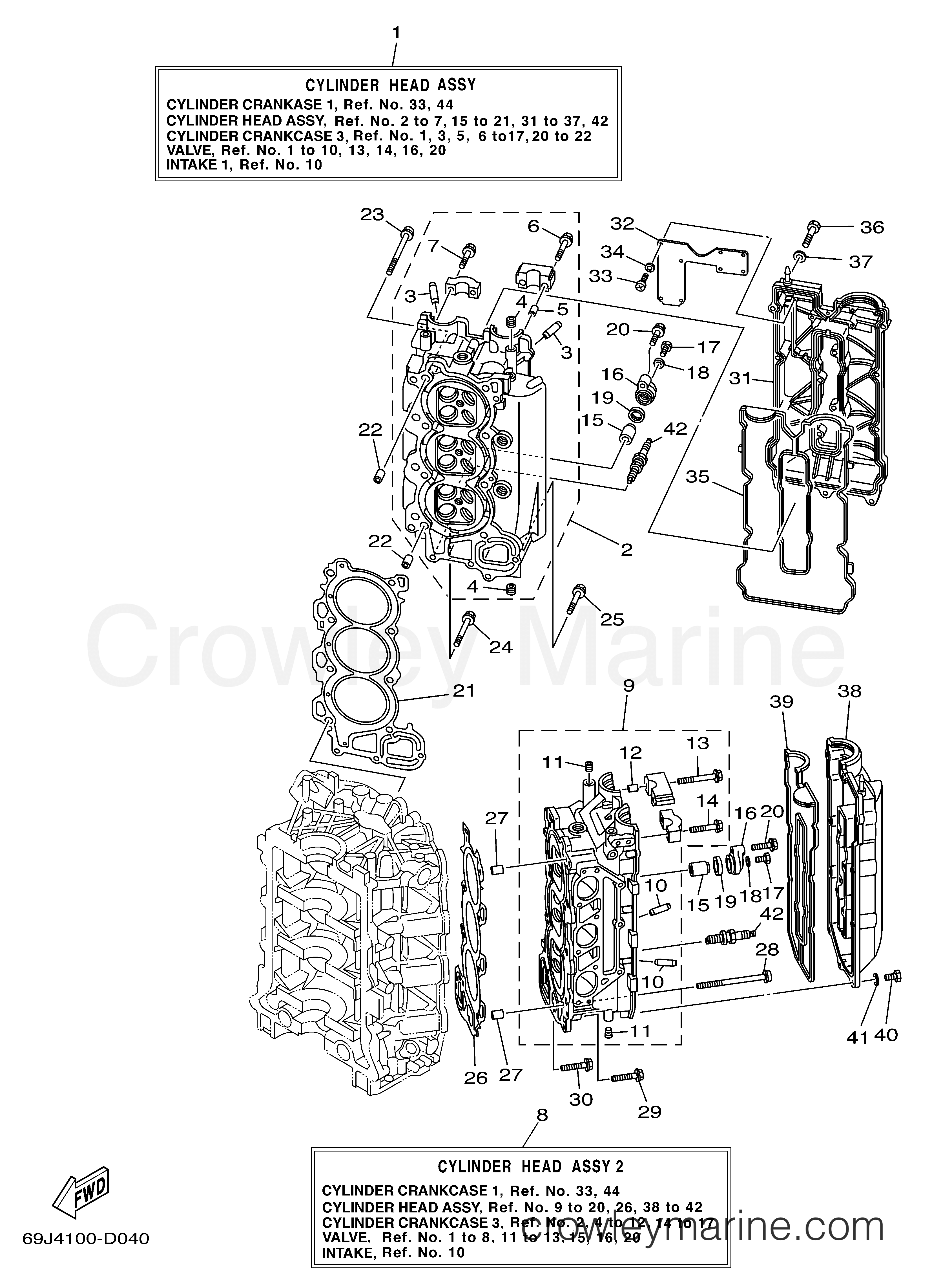 Yamaha Motors F200TXRD - CYLINDER HEAD ASSY