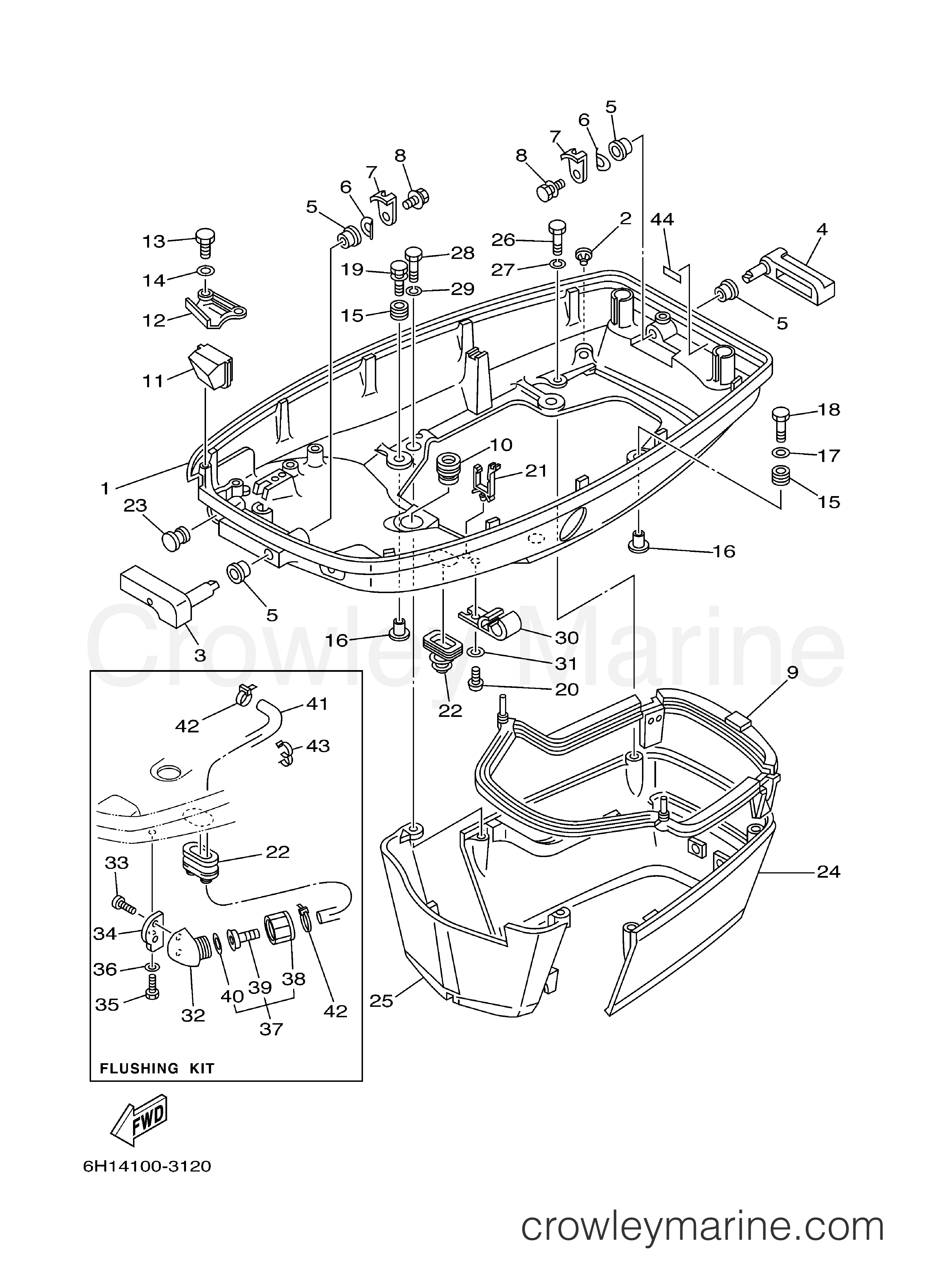 Yamaha Motors 90TLR - BOTTOM COWLING