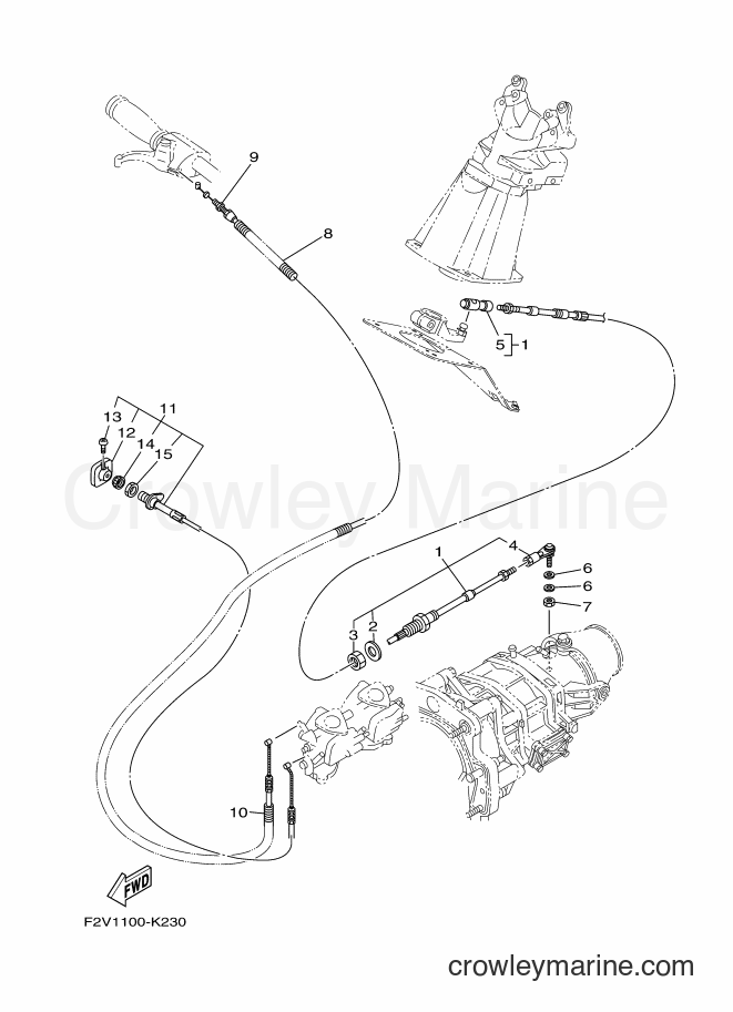 Yamaha Motors VX700-K (F2V1) [010] - CONTROL CABLE