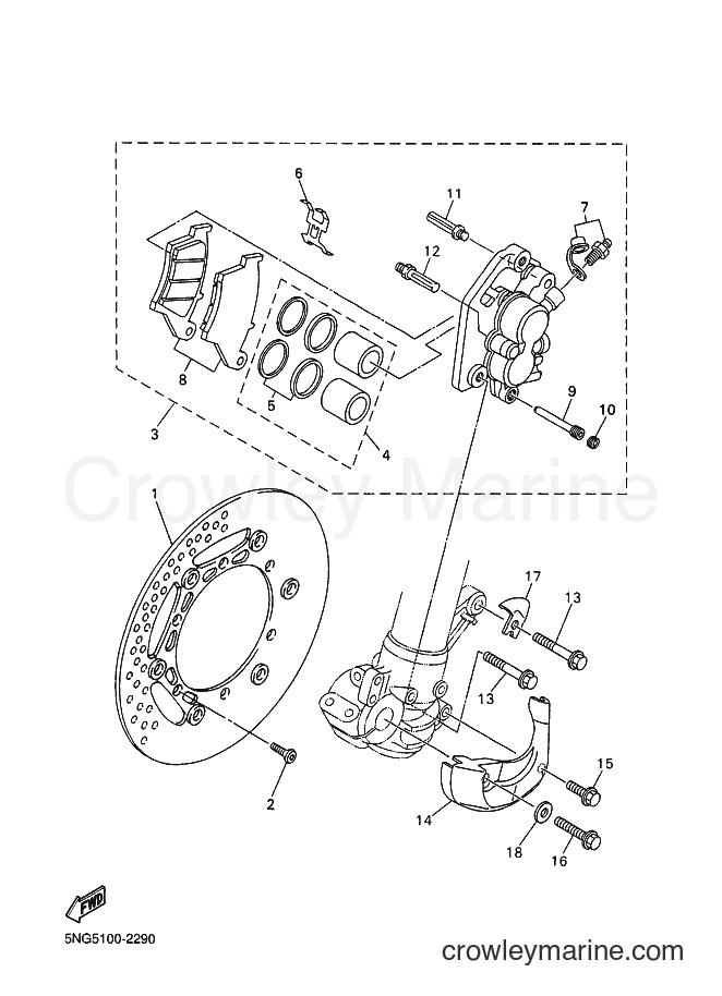 2002 Dirt Bike WR426F - WR426F (5NG6) [040] - FRONT BRAKE CALIPER