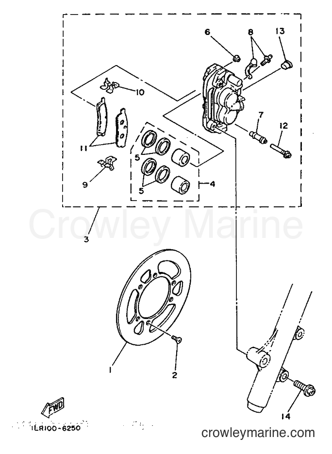 1987 Dirt Bike YZ80 - YZ80 (2JF) [999] - FRONT BRAKE CALIPER