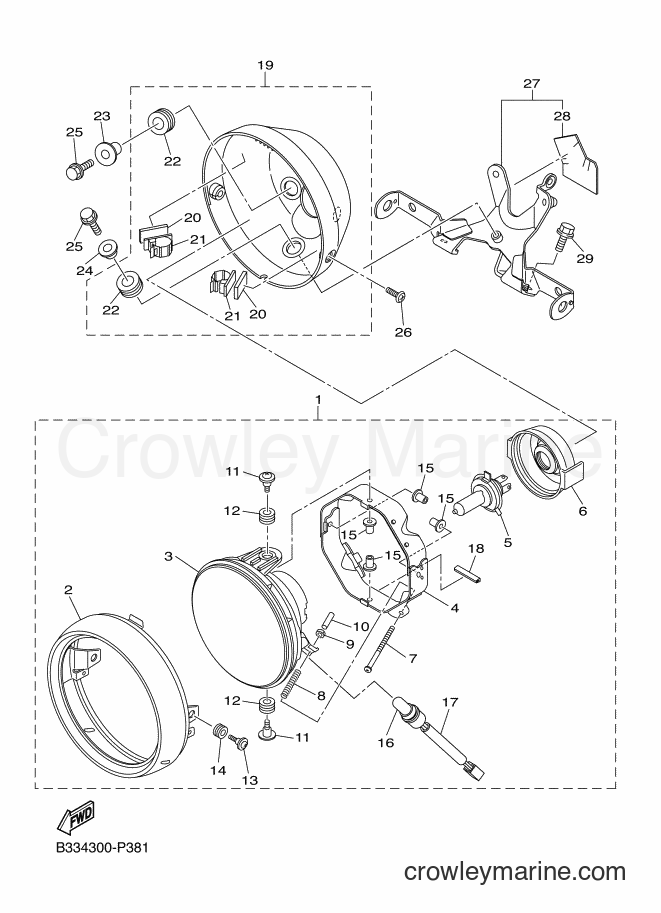 Yamaha Motors XVS950CR (B33M) [010] - HEADLIGHT