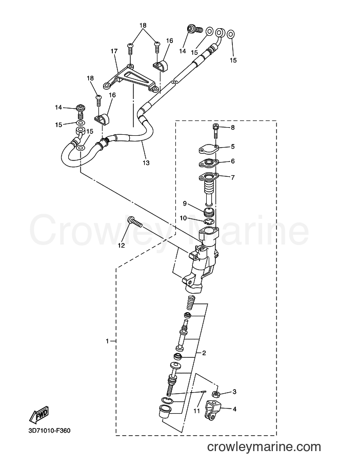 2008 Dirt Bike WR250X - WR250X (32D2) [010] - REAR MASTER CYLINDER