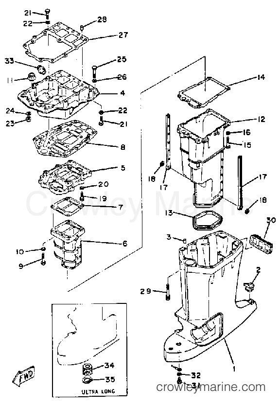 Yamaha Motors 200ETLK - UPPER CASING